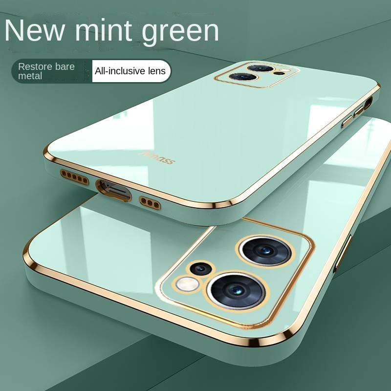 Ốp Điện Thoại Silicone Mềm Mạ Viền Sang Trọng Cho OPPO A76 A96 A57 A77 2022 Reno 7 Pro 7Z 6Z Reno7