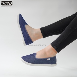 Giày slipon nữ D&A EPL1704 xanh bò và đen