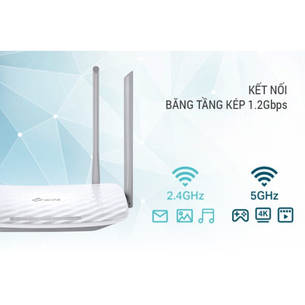 Router Wifi TP-Link Archer C50 (AC1200) Chính hãng (4 anten, 2 băng tần) siêu mạnh bảo hành chính hãng 24 tháng 1 đổi 1