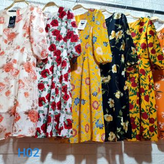 Đầm xòe hoa tay lỡ Cao Cấp