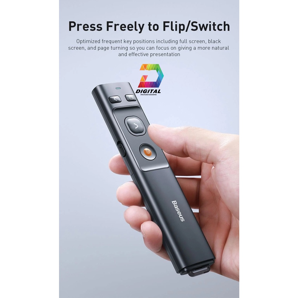 Bút Trình Chiếu, Thuyết Trình Laser Baseus Orange Dot Wireless Presenter Chính Hãng
