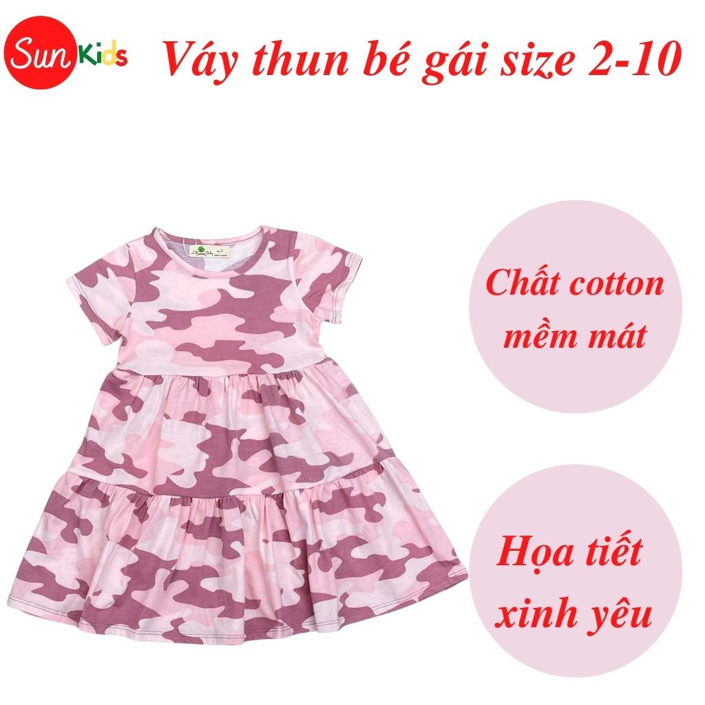 Váy bé gái chất cotton, đầm bé gái size 1-5 tuổi, đầm trẻ em SUNKIDS có nhiều màu