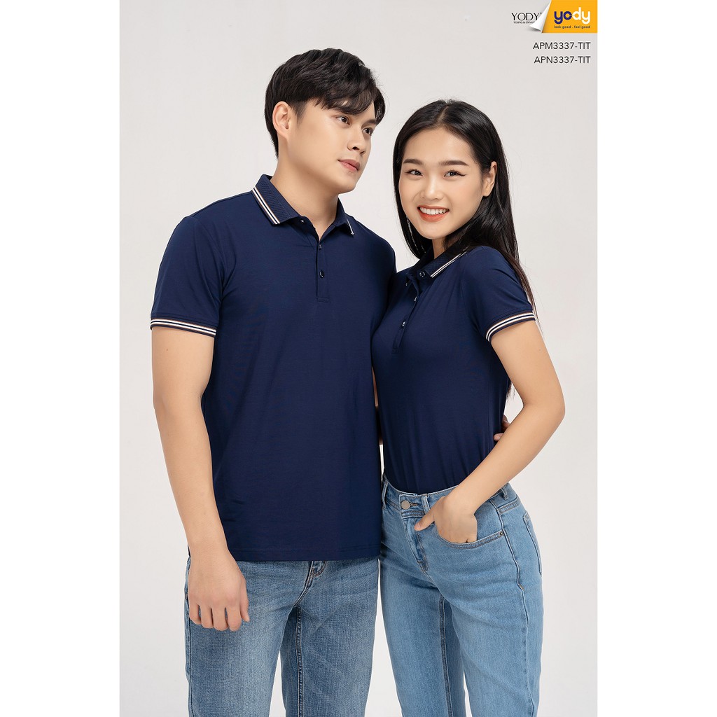 Áo phông polo nam YODY cổ bẻ, vải cotton co dãn APM5363