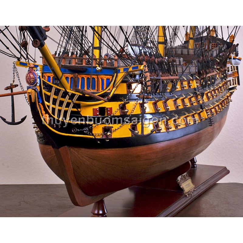 Mô hình Thuyền Buồm Gỗ Trang Trí Phong Thủy HMS Victory (hàng cao cấp, chi tiết tinh xảo, không lắp ráp)