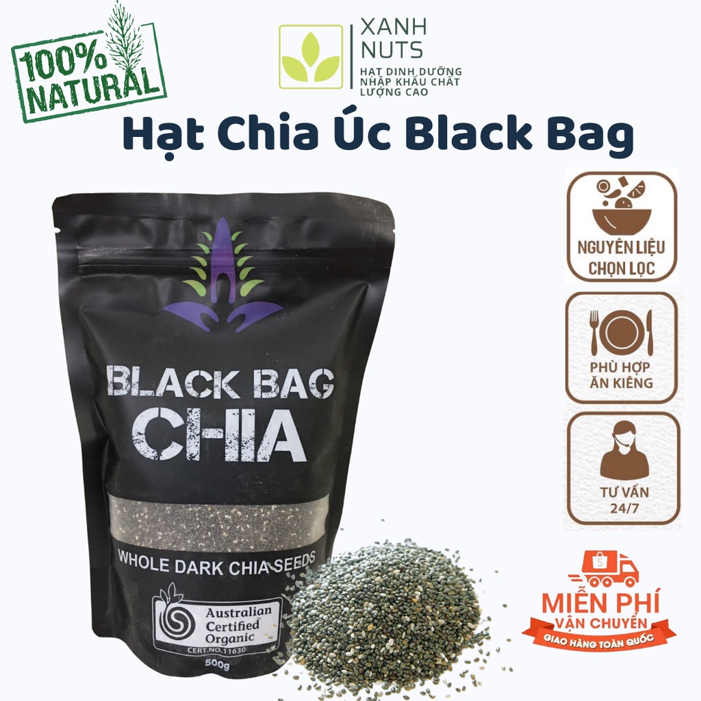 500g hạt chia đen úc giảm cân - ăn kiêng - ảnh sản phẩm 1