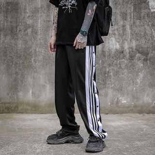 Quần Thể Thao Ống Rộng Họa Tiết Kẻ Sọc Phong Cách Hong Kong Cho Nam