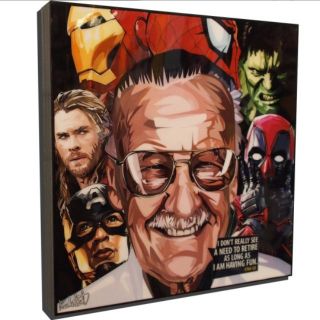Tranh treo tường phim MARVEL Stan Lee, kèm khung gỗ, Tranh Canvas decor phòng ngủ, phòng làm việc