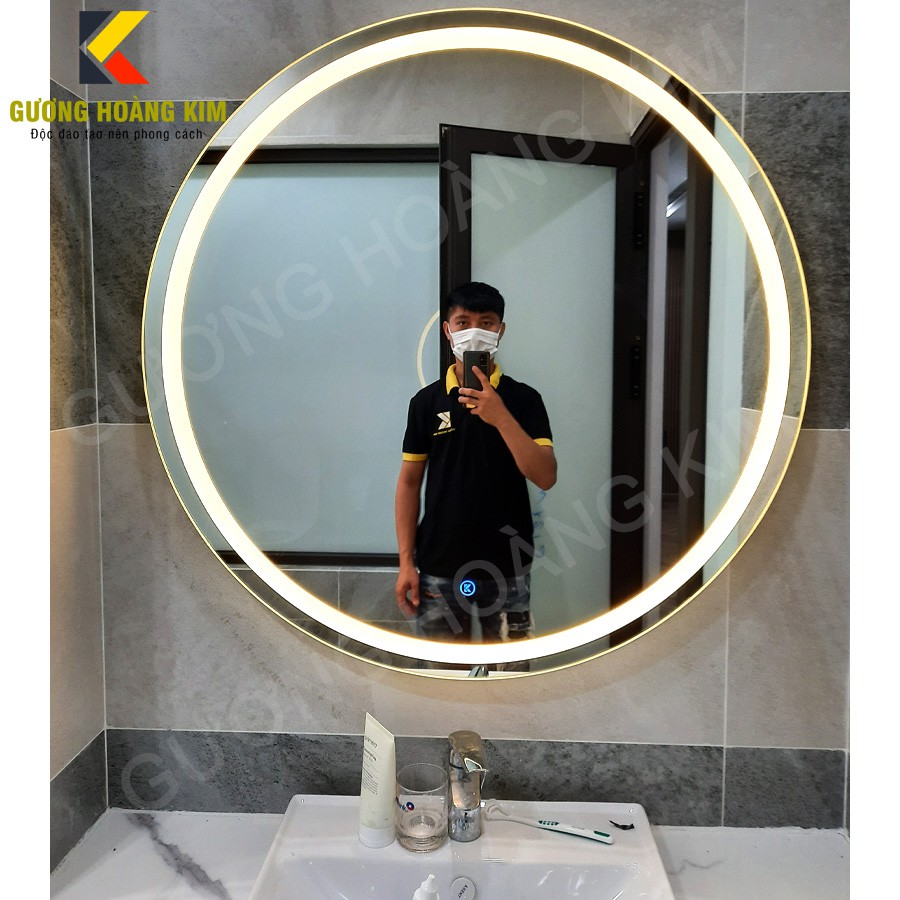 ( giá sỉ ) gương đèn led cảm ứng phá sương thông minh treo tường Kích thước D60 cm - guonghoangkim mirror | BigBuy360 - bigbuy360.vn