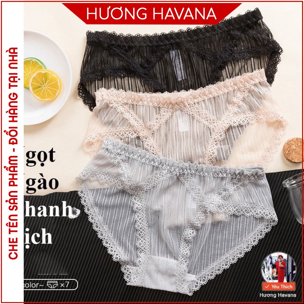  Quần lot nữ ren lưới cạp thấp HAVANA - quần chip nữ ren đẹp cho mùa hè sexy FLQ34