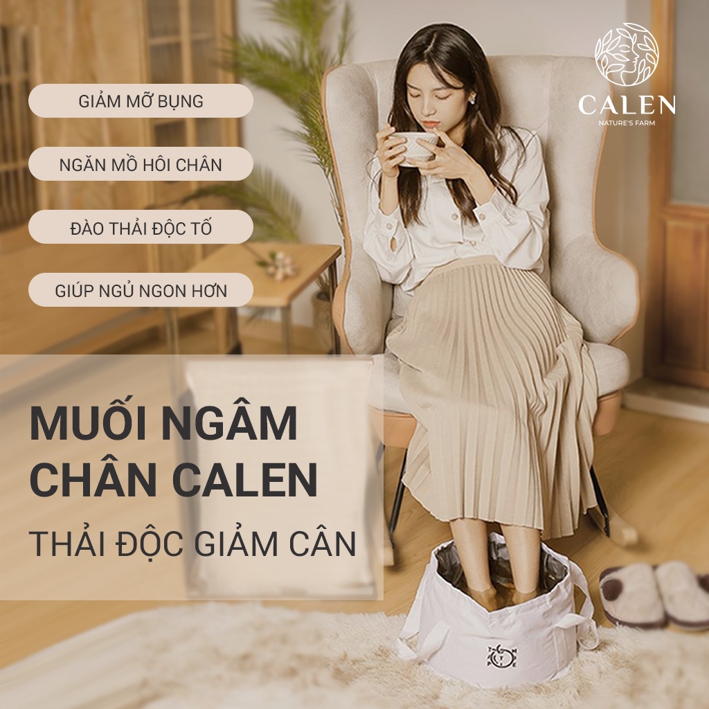 Muối ngâm chân thảo dược Calen hỗ trợ ngủ ngon, chăm sóc đôi chân,giảm mụn,ngủ ngon