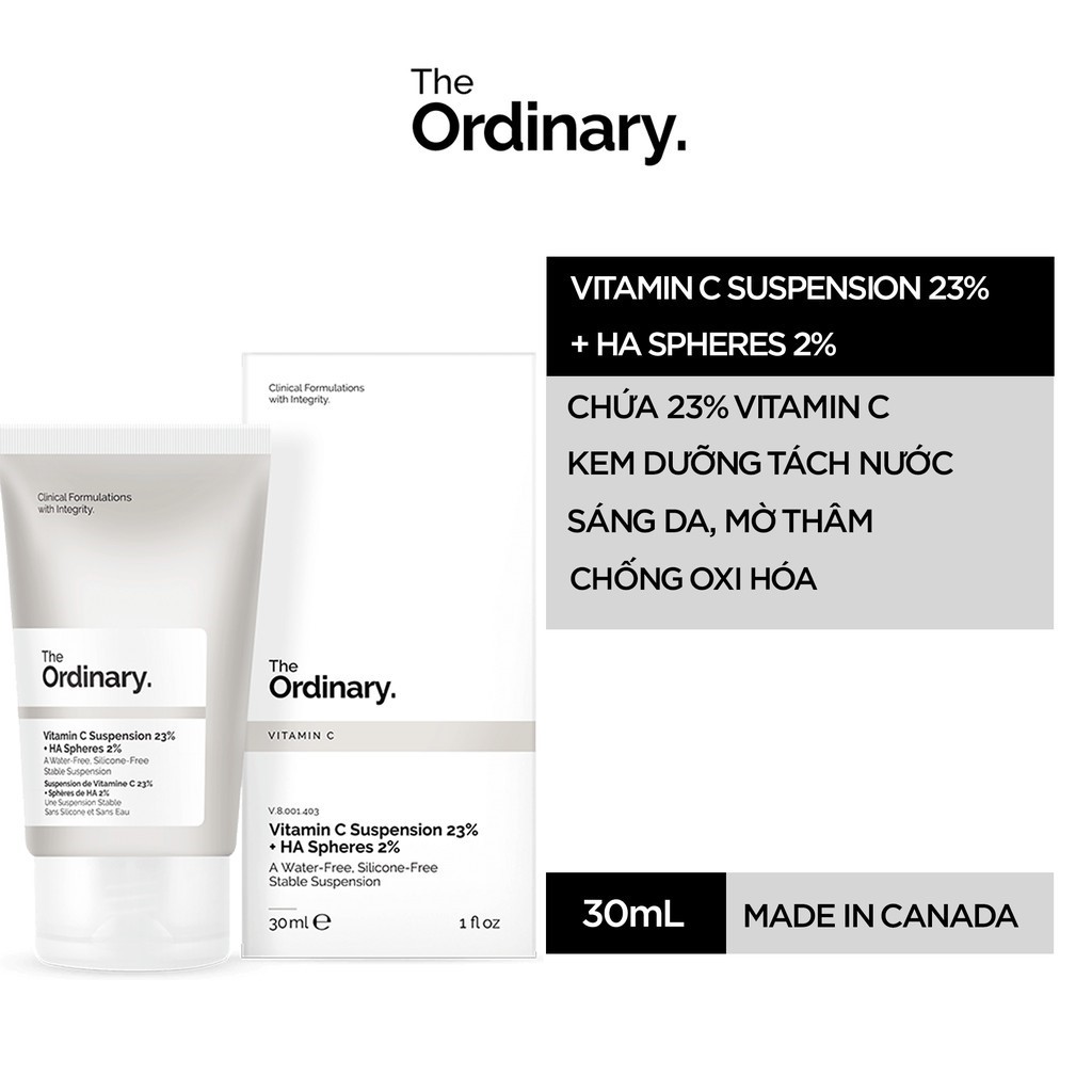 The Ordinary Vitamin C Suspension 23% + HA Spheres 2% - Kem Dưỡng The Ordinary cấp ẩm, làm sáng da 30ml