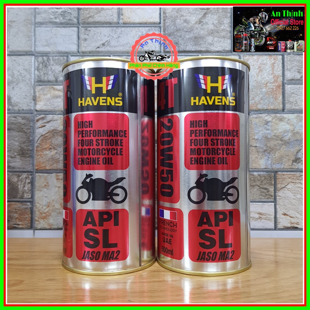 Nhớt Xe Số Công Nghệ Tổng hợp HAVENS Super 4T 20W50 0.8L Nhập Khẩu Chính Hãng Từ Các Tiểu Vương Quốc Ả Rập Thống