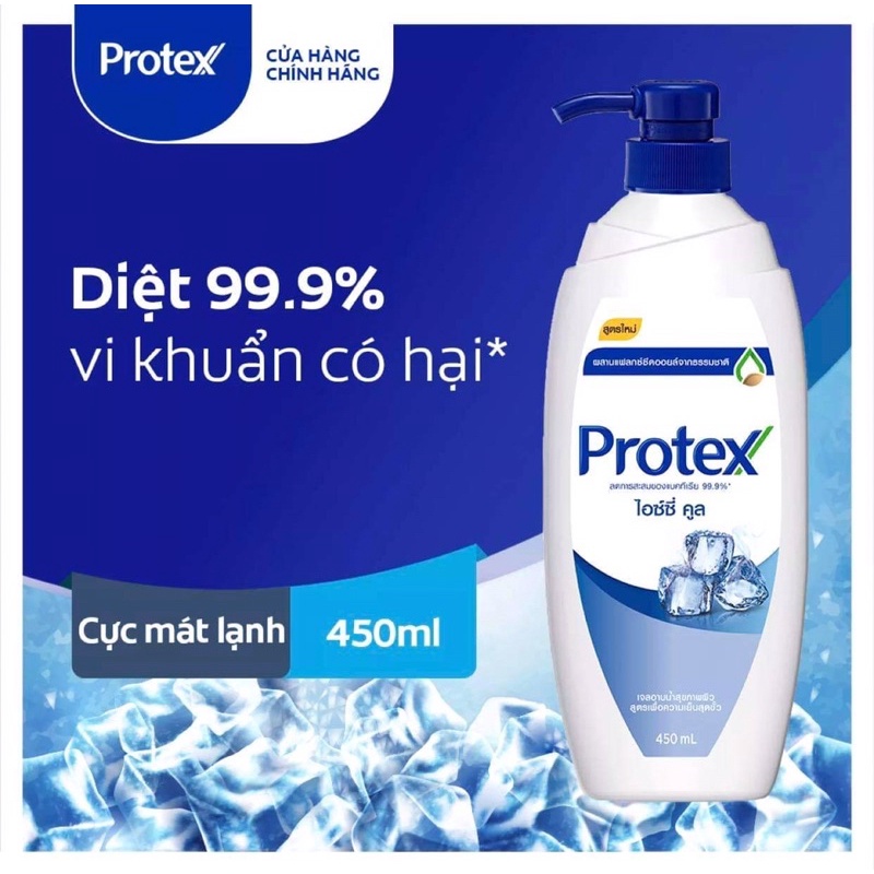 Sữa tắm Protex diệt khuẩn 99.9% Icy Cool cực mát lạnh chai 450ml