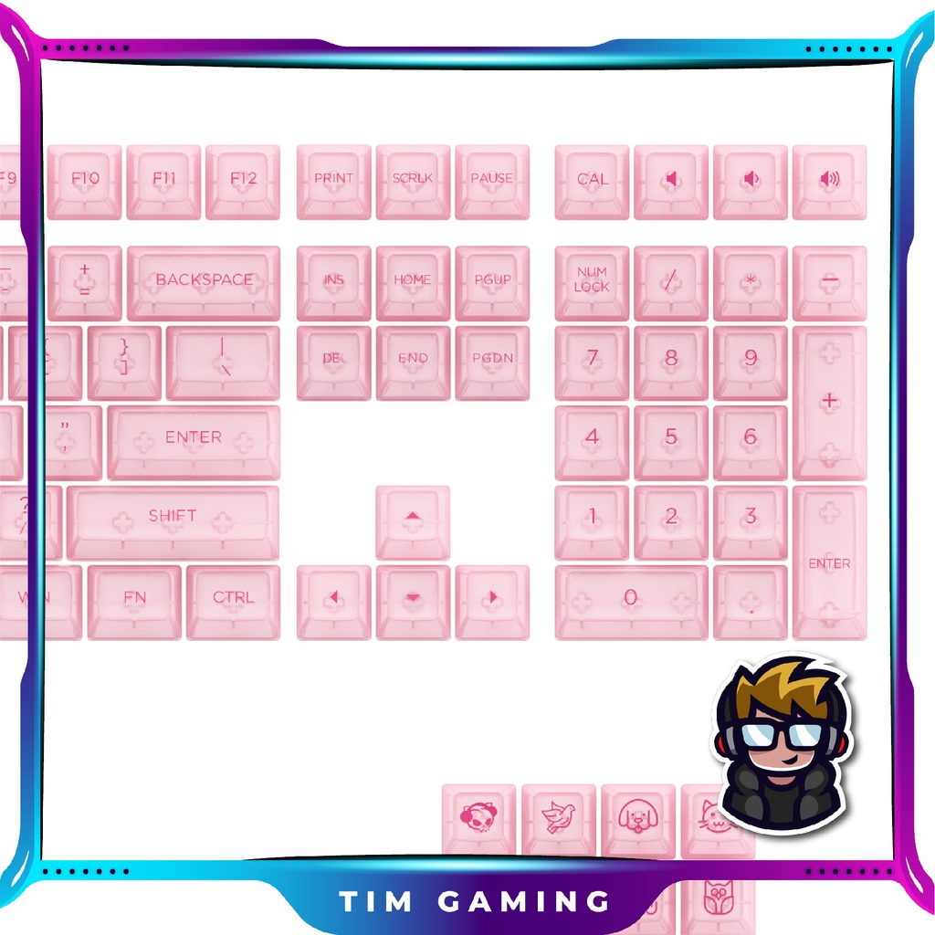 Bộ keycap bàn phím cơ AKKO – Pink