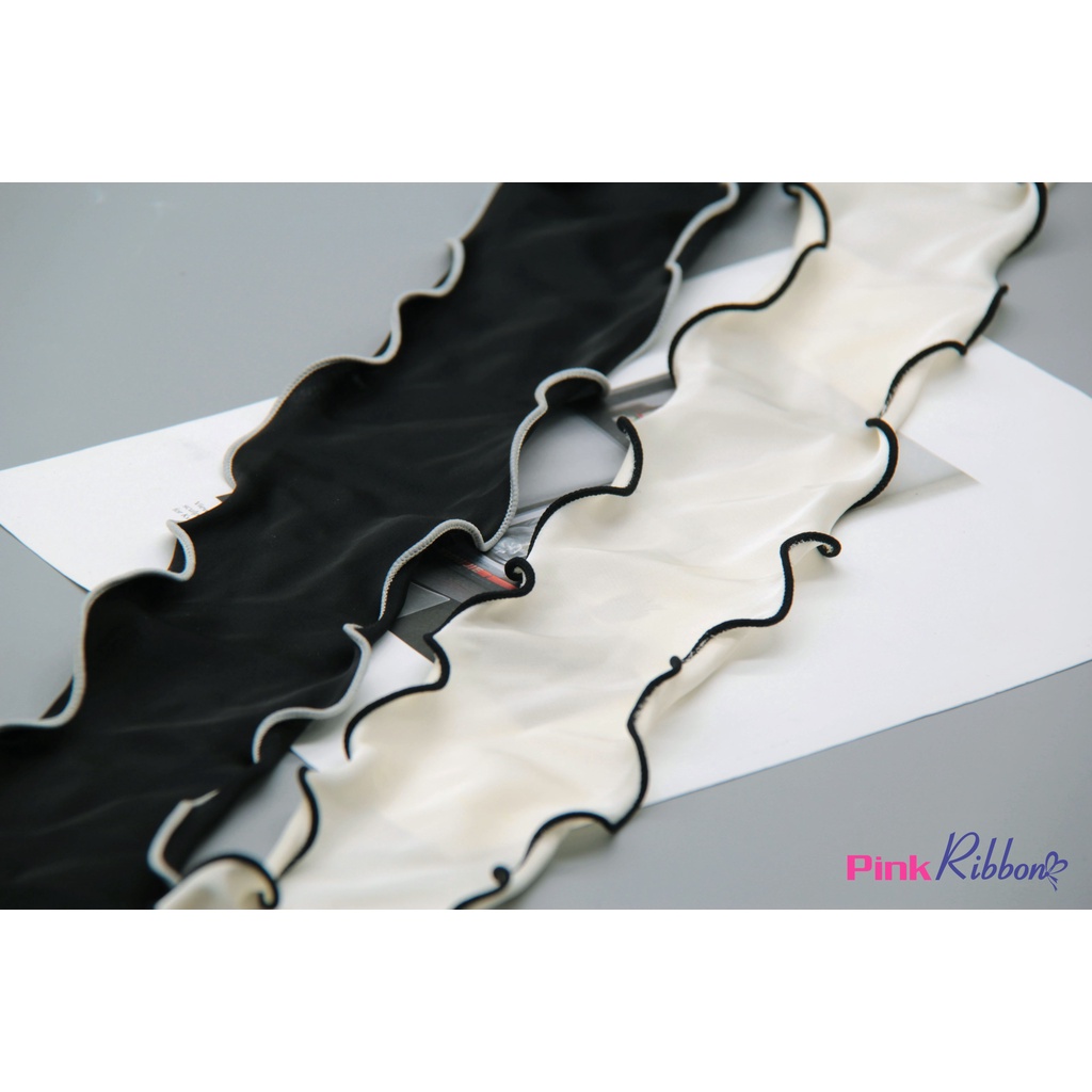 Lụa mờ viền sóng 6cm