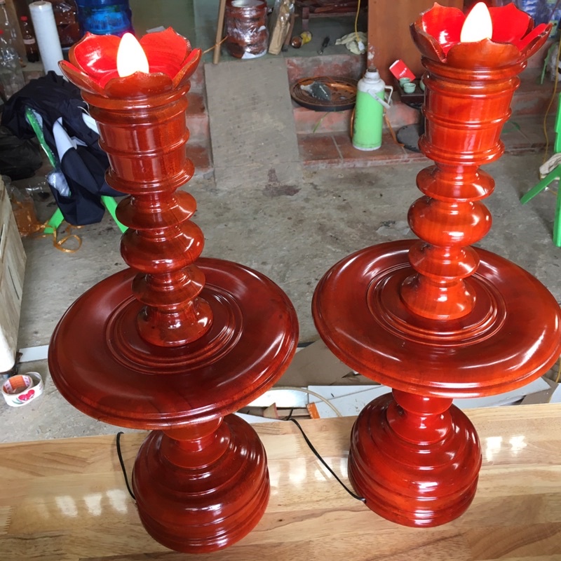 Bộ Đài Nến Gỗ Tự Nhiên cao cấp 10 món(Có Bán Rời Từng sản phẩm)