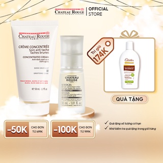Bộ đôi serum và kem dưỡng sáng làm mờ đốm nâu hiệu quả Chateau Rouge