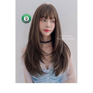Tóc giả nguyên đầu layer hot trend nâu lạnh siêu xinh. tặng kèm lưới trùm xịn