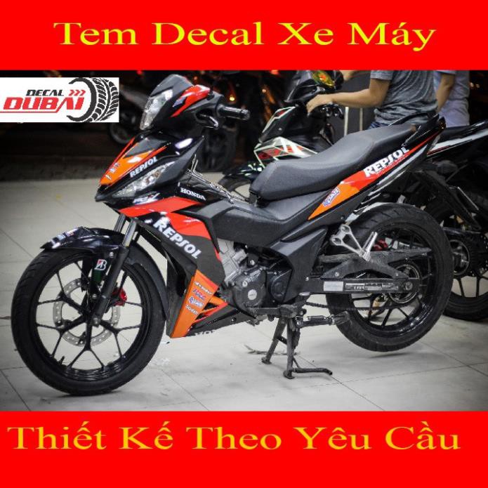 Tem Dán Xe Winner Repsol Đen Cam