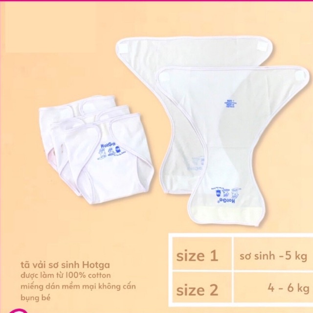 Tã dán hotga sơ sinh cho bé (set 5 cái)