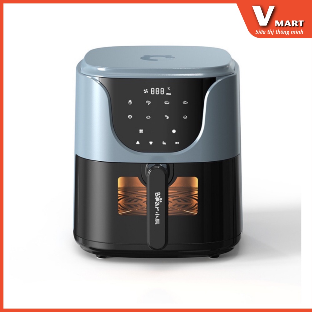 Nồi chiên không dầu Bear QZG-E16C5, dung tích 5L, nhìn được thực phẩm phía trong [ V_MART siêu thị thông minh ]