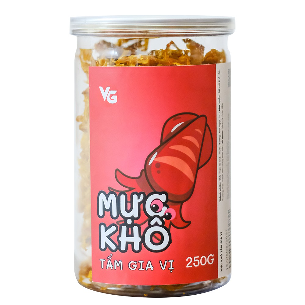 Khô mực tẩm gịa vị ăn liền Viegourmet 250g, Mực khô xé cay dai thơm đặc sản Miền Trung, đồ ăn vặt siêu ngon | BigBuy360 - bigbuy360.vn