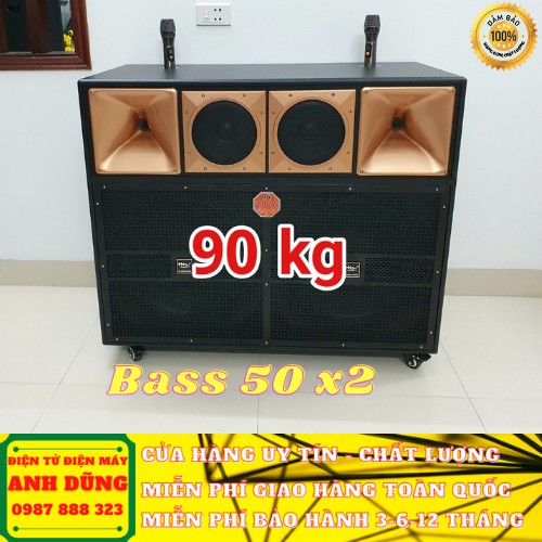 LOA KÉO KARAOKE DI ĐỘNG - HÙNG LOA K99 BASS 50X2 + 2 LOA TRUNG, HÀNG KHỦNG, HÀNG VIỆT NAM CHẤT LƯỢNG CAO.