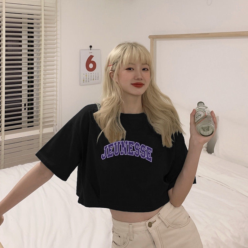 Áo Thun Lửng Tay Ngắn Dáng Rộng Phong Cách Hàn Quốc Thời Trang Mùa Hè 2022 Mới