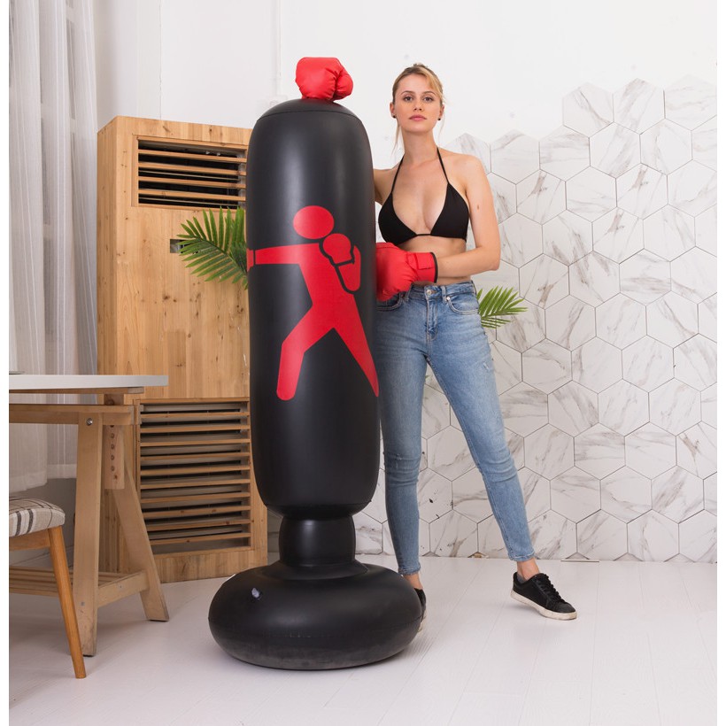 Bao trụ đấm bốc tự cân bằng cho bé và người lớn Cao 1.6m , Cột boxing hơi cho bé giá rẻ