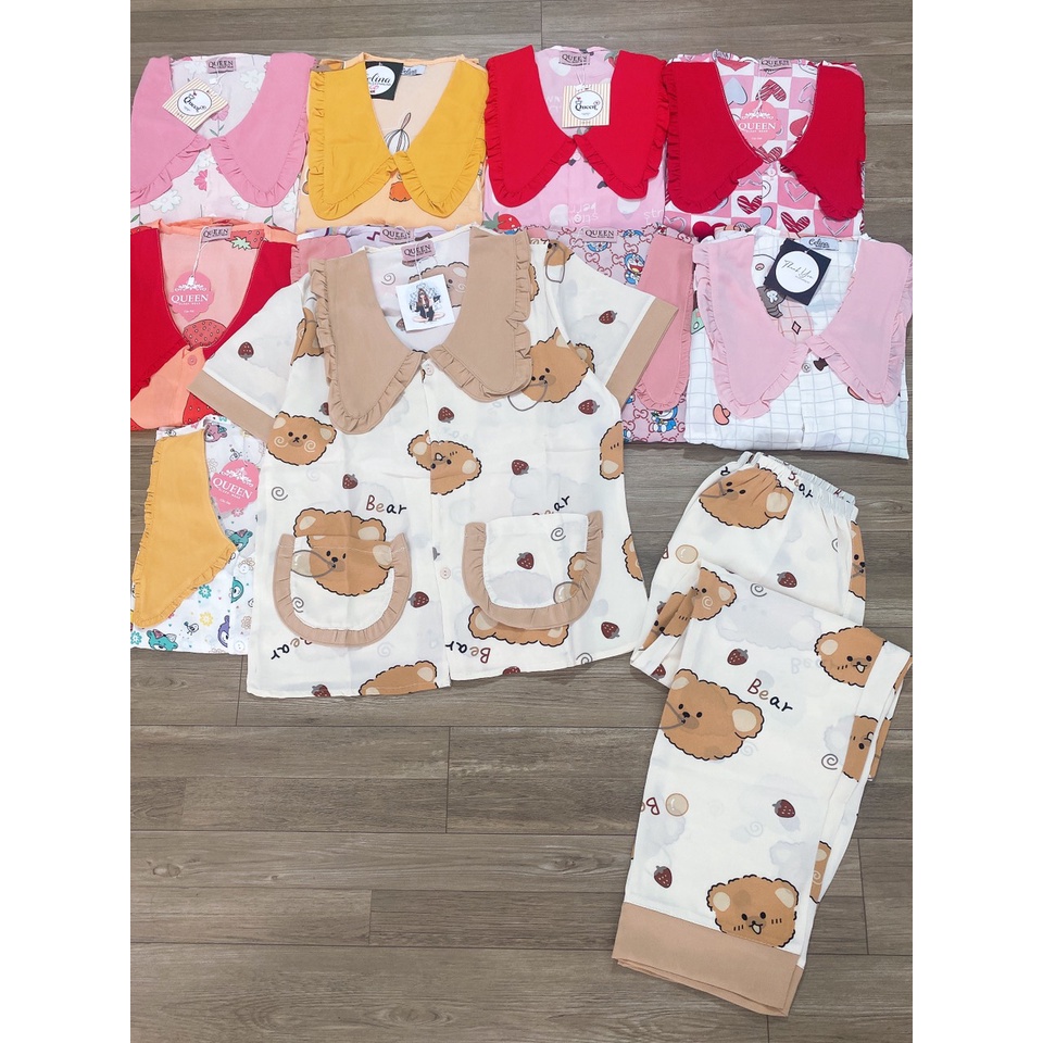 Đồ bộ pijama nữ tay ngắn nhiều mẫu thiết kế siêu xinh, đồ ngủ cao cấp chất liệu lụa mềm mịn mát giá tận xưởng freeship