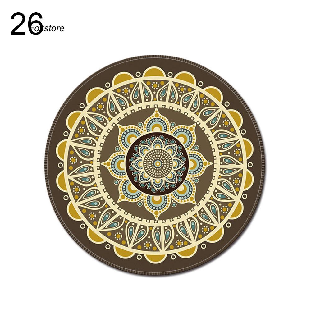 Miếng lót chuột hình tròn in họa tiết 3D phong cách Vintage chống trượt tiện lợi