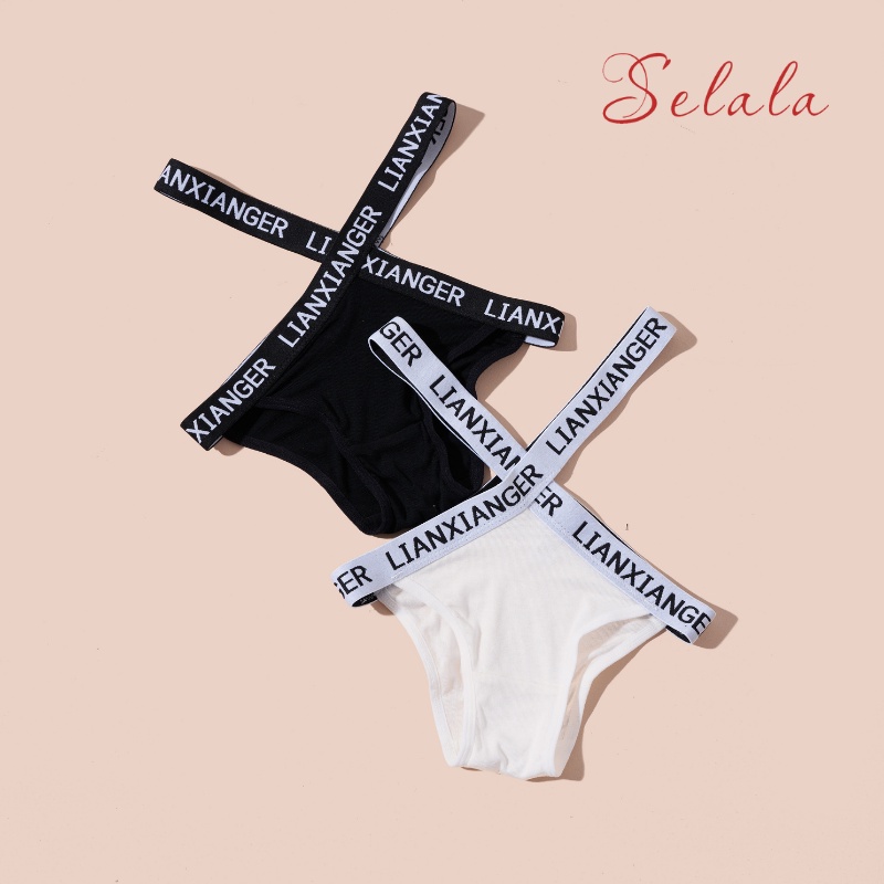 Quần Lót Su Nữ Selala Thiết Kế Quai Chéo Phối Chữ Tôn Dáng Cực Kì Quyến Rũ Sexy QS21