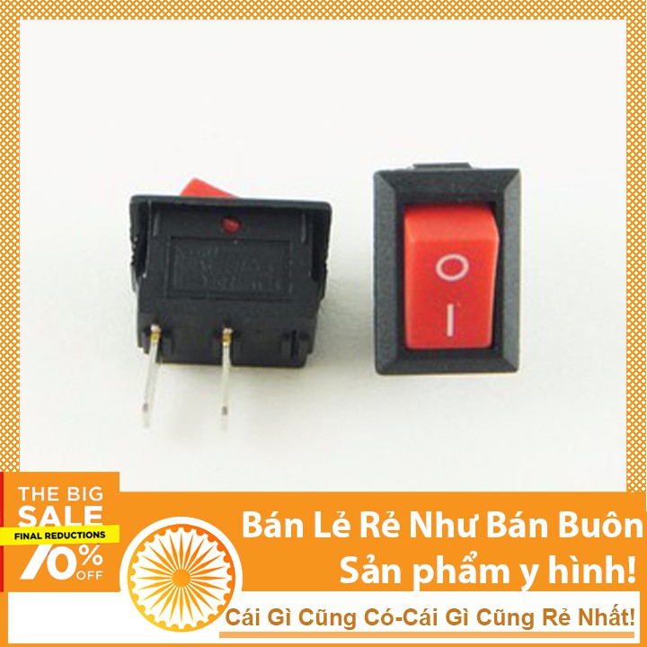 Công Tắc Bập Bênh 6A 250V 2 Chân , Công Tắc ON/OFF Đỏ