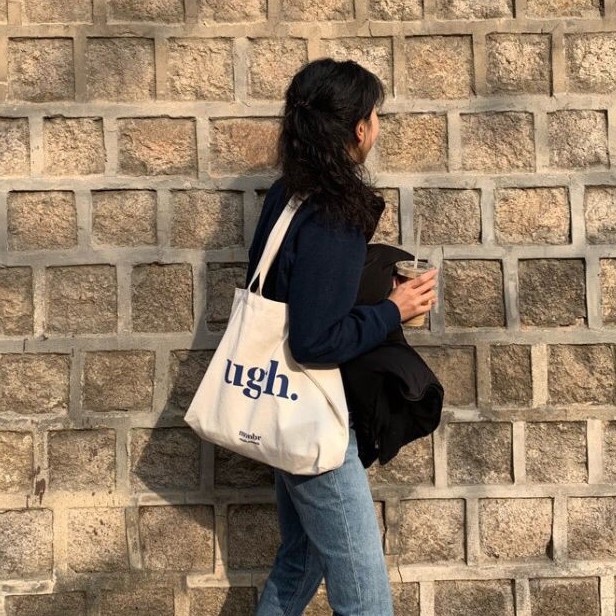 Túi tote túi vải canvas phong cách Hàn quốc, có khóa miệng ngăn phụ bên trong tiện dụng-Haka store