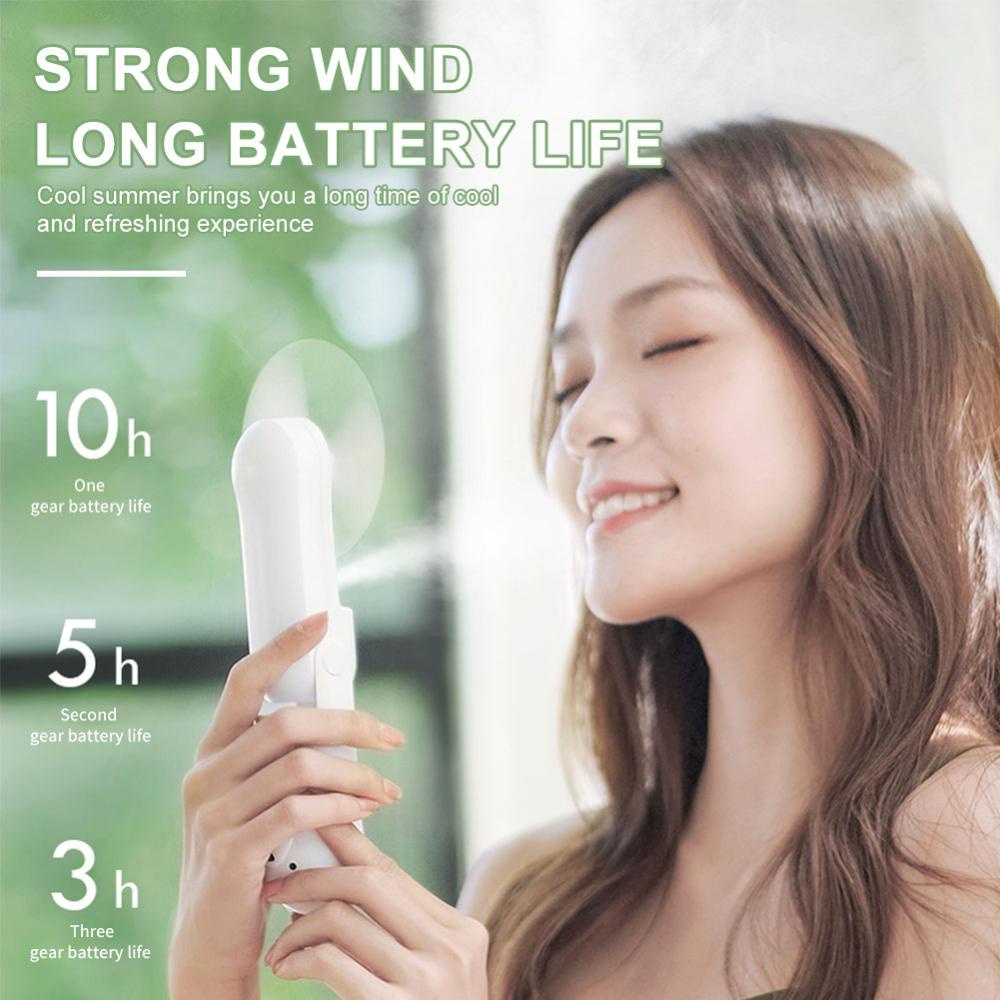 Quạt Phun Sương Mini Cầm Tay Có Thể Sạc Lại Bằng Cổng USB A4I8