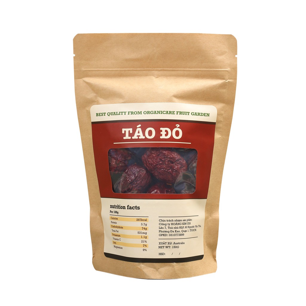 TÁO ĐỎ KHÔ TRỒNG TẠI ÚC - 150gr