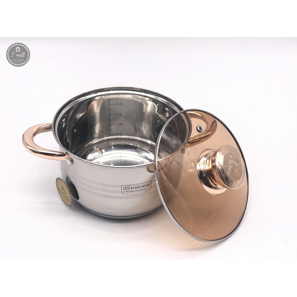 Bộ nồi CHEF&CHEF 6 món 12 chi tiết nắp vung kính, công nghệ Đức, đáy Inox 5 lớp cao cấp, sang trọng- Bảo hành 12 tháng