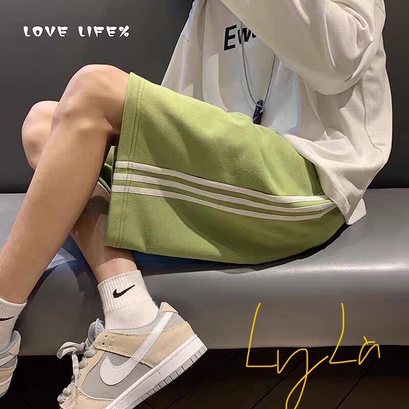 Quần short form rộng 7 màu unisex Quần đùi 3 sọc phong cách Ullangzang nam nữ đều mặc hot trèn vải umi siêu mát