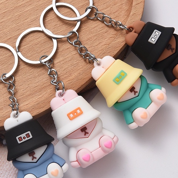 Móc khóa thỏ cool ngầu phong cách 3*4.5cm