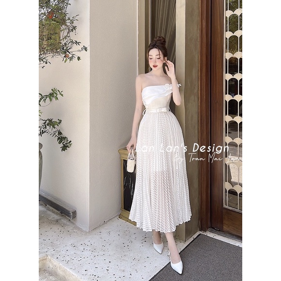 Đầm dập ly trễ vai m thanh lý