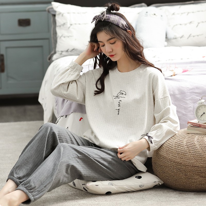 Đồ Bộ Mặc Nhà Thun Cotton, Đồ Mặc Nhà Nữ Thu Đông Đa Dạng Mẫu Mã