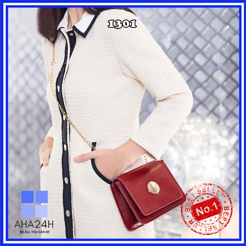 Túi đeo chéo hàn quốc⚡FREESHIP⚡túi mini form vuông khóa tròn thời trang AH1301