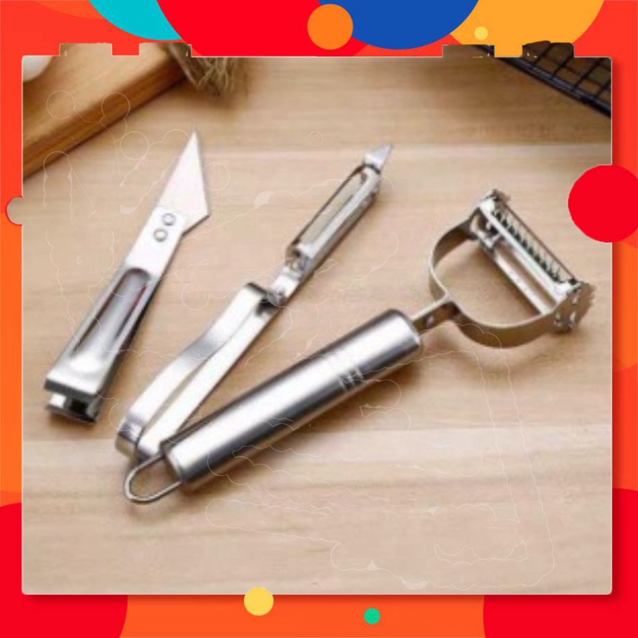 Bộ 3 dao nạo rau củ đa năng bằng inox - vô cùng tiện lợi daan1745