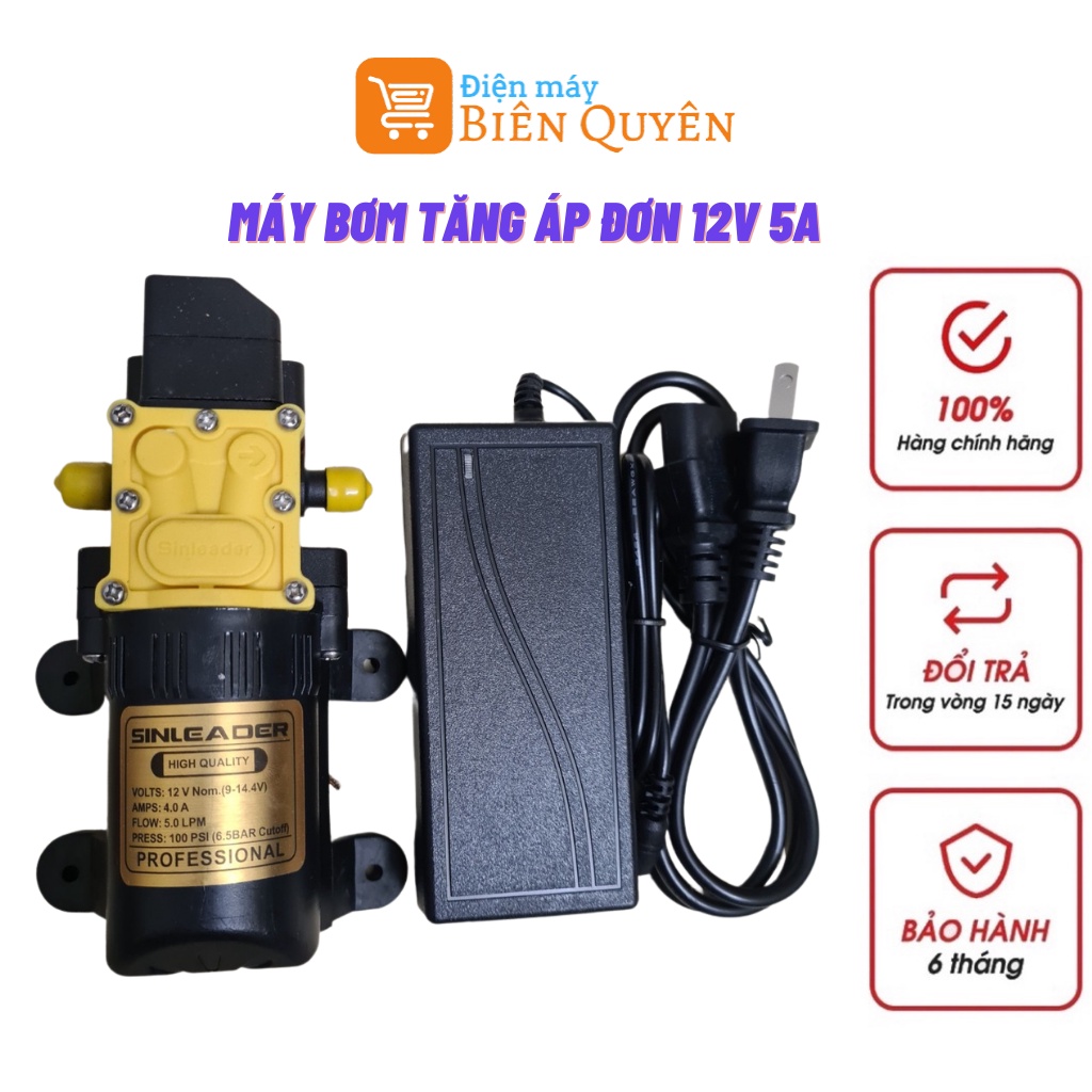 Bơm Áp Lực Mini 12V Sinleader kèm nguồn adapter 5a