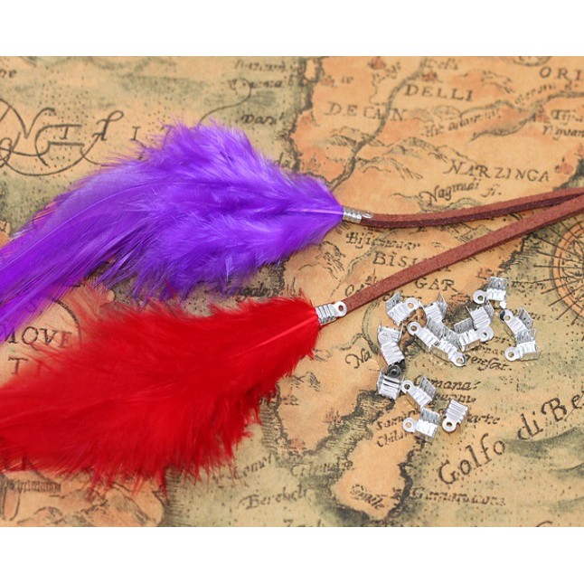 Set 100 kẹp sắt cố định dây da rộng 3mm