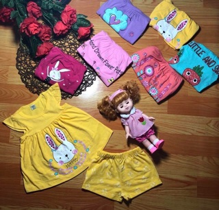 Freeship 99k TQ_Bộ cotton bé gái