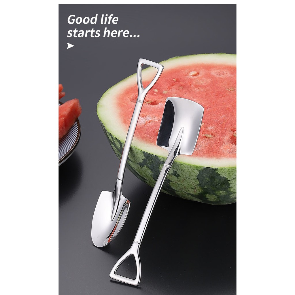 [Bộ 4 c] Thìa cafe hình xẻng Inox 304 luôn ạ KT: 15,5x3,4cm