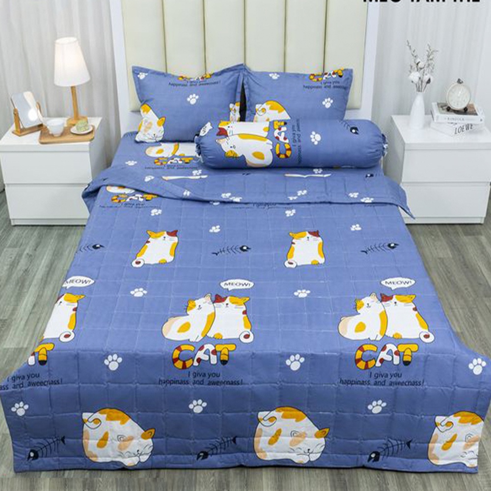 [Chăn Hè] Sét 5 món chăn hè thu trần bông poly cotton Mẫu Ngộ Nghĩnh (Chát chọn mẫu)
