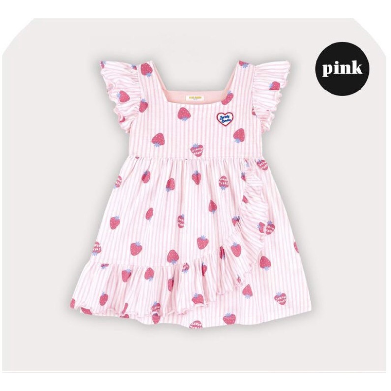 Váy cotton bé gái họa tiết dâu Hej. HA2926