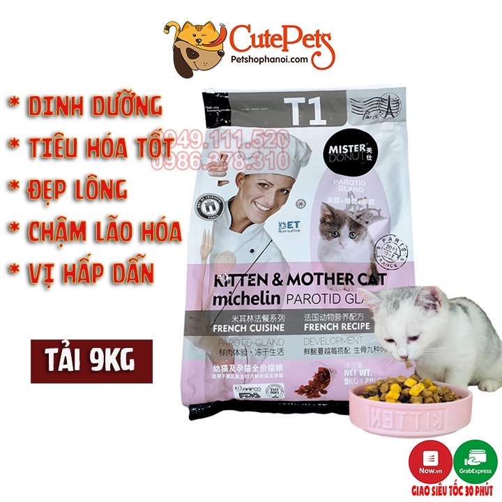Thức ăn cho mèo, Mister Donut T1 Kitten (Tải 9kg) - Phụ kiện thú cưng Hà Nội